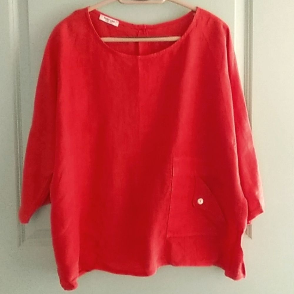 Puro Lino blouse sz 25 across made italy